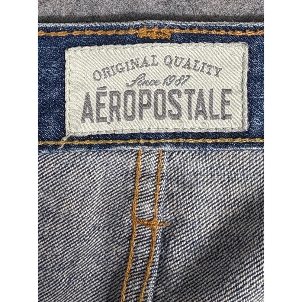 Aeropostale Bowery‎ Slim Straight Distressed Ripped Jeans Mens Size 34x32